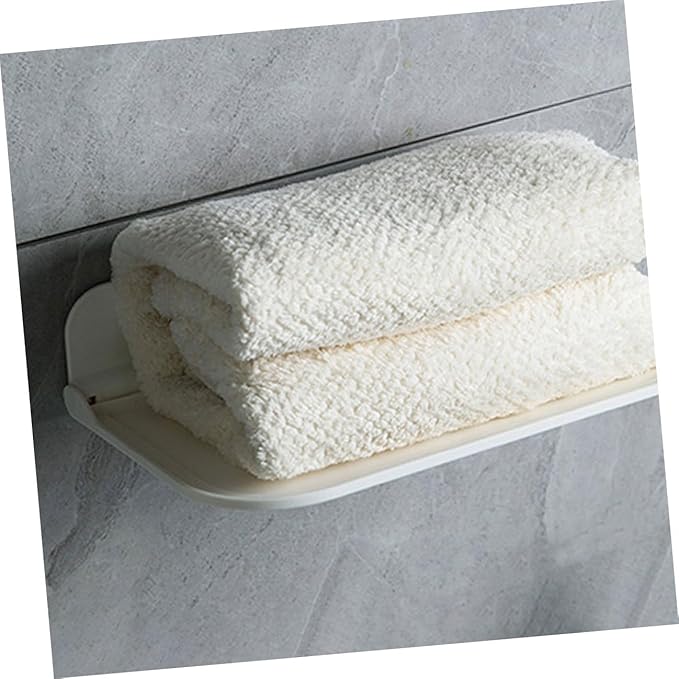 VALICLUD 2pcs Foldable Wall Shelves for Bathroom Space-Saving Storage Rack PP Material Compact Folding Stand Wall Mounted Organizer for Towels Soap Tissue Easy to Clean and Sturdy Design