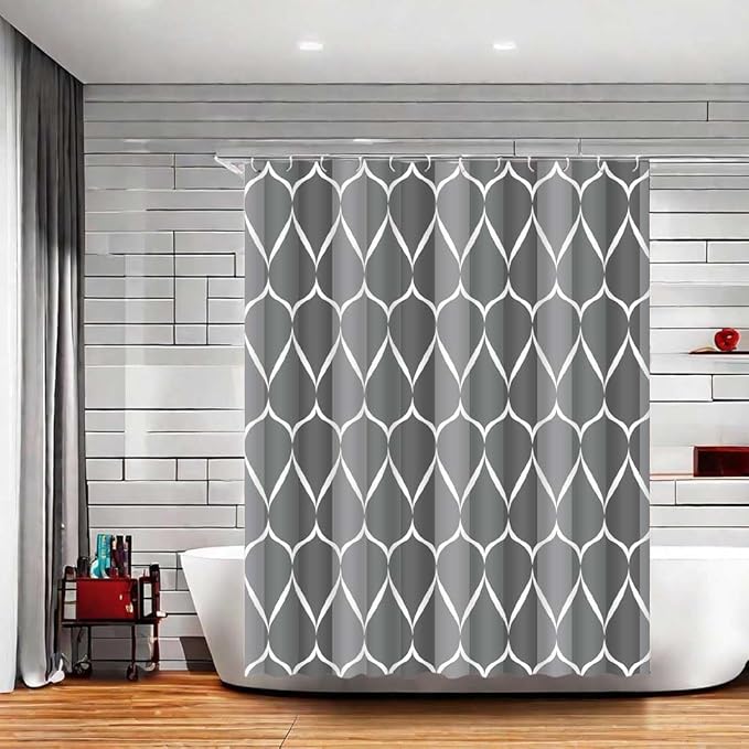 Gray Shower Curtain Grey Modern Bathroom Shower Curtain Waterproof Fabric Machine Washable Shower Curtains 60 x 72 Inches