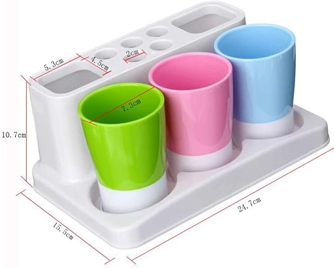 Eslite Toothbrush Toothpaste Holder Stand for Bathroom Storage Organizer
