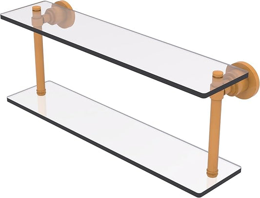 Allied Brass WS-2/22-GLY Washington Square Collection 22 Inch Two Tiered Glass Shelf, Golden Yellow
