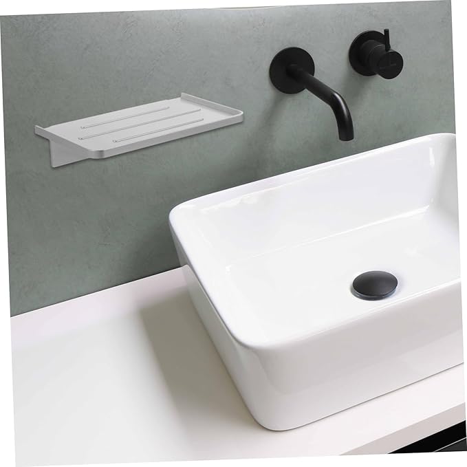 OSALADI Wall Mounted Phone Holder No Drill Bathroom Shelf Space-Saving Storage Rack for Toiletries and Essentials Durable Design for Bathrooms and Showers