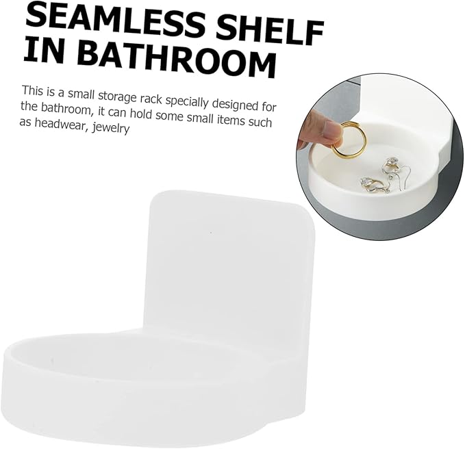 ABOOFAN 2sets 2pcs Wall Mounted Bathroom Storage Rack Nail Toiletry Shelf for Jewelry and Items Elegant Design for Home Decor for Rental Houses 2pcs*2