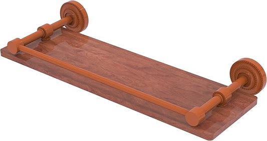 Allied Brass DT-1-16-GAL-IRW-ASP Dottingham Collection 16 Inch Solid IPE Ironwood Shelf with Gallery Rail, Autumn Sparkle