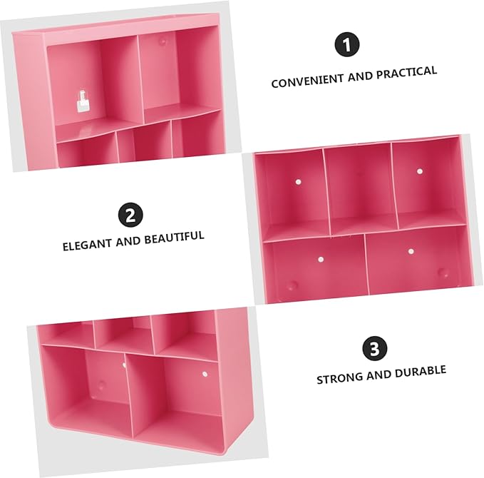 ORFOFE Large Multifunctional Wall Storage Rack Shelf for Bathroom and Kitchen Organization Stylish and Easy to Install Made of Safe Material for Cosmetics and Essentials Pink