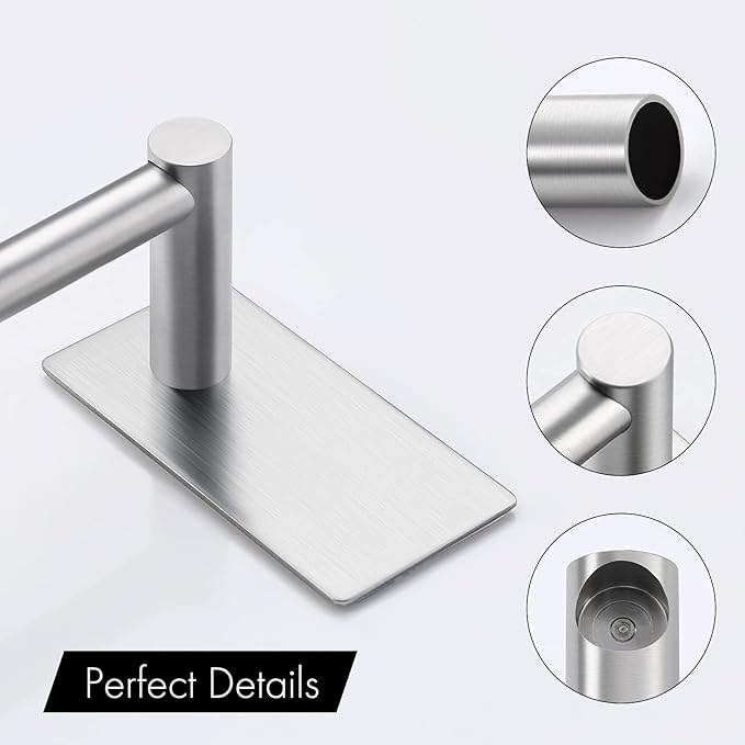 KES 12-Inch Self Adhesive Single Towel Bar Towel Hanger Wall Mount No Drill Bathroom Lavatory SUS304 Stainless Steel Brushed Finish, A7000S30-2