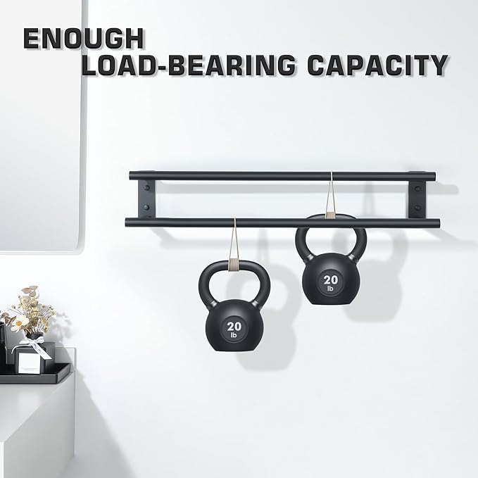 Alise Bathroom Double Towel Bars Wall Mount 28'' Towel Holder Towel Racks for Bathroom,SUS304 Stainless Steel Towel Hanger Towel Rails,Matte Black