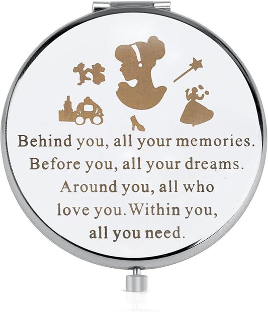 FEELMEM Fairy Compact Mirror Princess Gift Behind You All Your Memories Princess Fans Gift