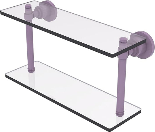 Allied Brass WS-2/16-LVN Washington Square Collection 16 Inch Two Tiered Glass Shelf, Lavender