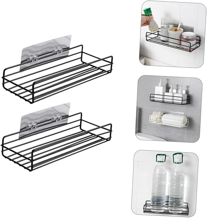 GLEAVI Wall-Mounted Storage Shelves Bathroom Storage Holders Iron Display Racks Small Bathroom Wall-Mounted Racks