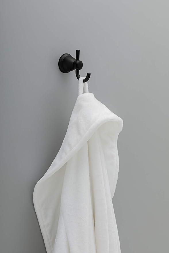 Franklin Brass Kinla 5-Piece Bathroom Set Matte Black 18" and 24" Towel Bar Racks, Toilet Paper Holder, Ring, Hook KIN5PC-MB
