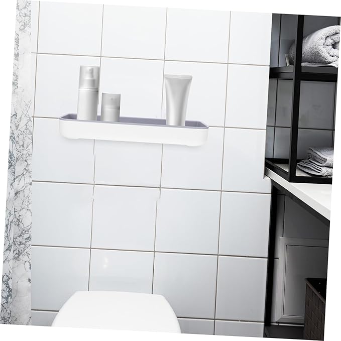 ULTECHNOVO Bathroom Storage Shelf Wall Mounted Over Toilet Shelf for Easy Organization Multi Use Bathroom Rack No Trace Adhesive
