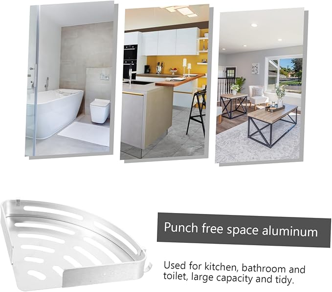 SHOWERORO Storage Rack Triangle Wall-Mounted Shelf for Bathroom Kitchen Garage Tidy Storage