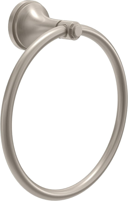 Franklin Brass Woodruff (1-Pack) Hand Towel Holder Satin Nickel Towel Racks for Bathroom Wall Round Towel Ring Holder for Bath Towel Hanger for Kitchen, Bathroom Accessories WDRF46-SN