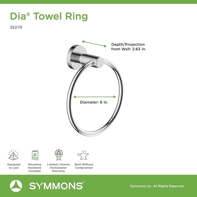 Symmons 353TR-BBZ Dia Wall-Mounted Towel Ring in Brushed Bronze