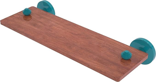 Allied Brass SB-1-16-IRW-GLT South Beach Collection 16 Inch Solid IPE Ironwood Shelf, Glokzin Teal