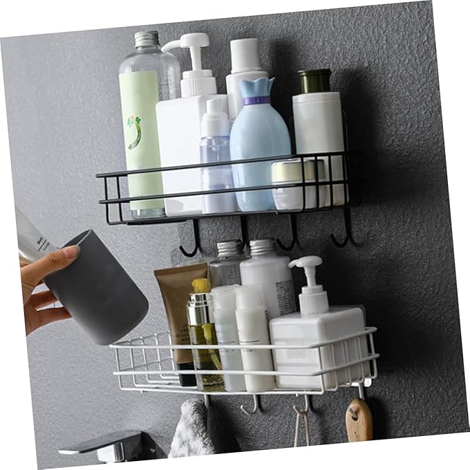 Luxshiny 2pcs Bathroom Shelves Organizer over The Door Organizer Storage Rack Hooks Wall Hanging Shelf