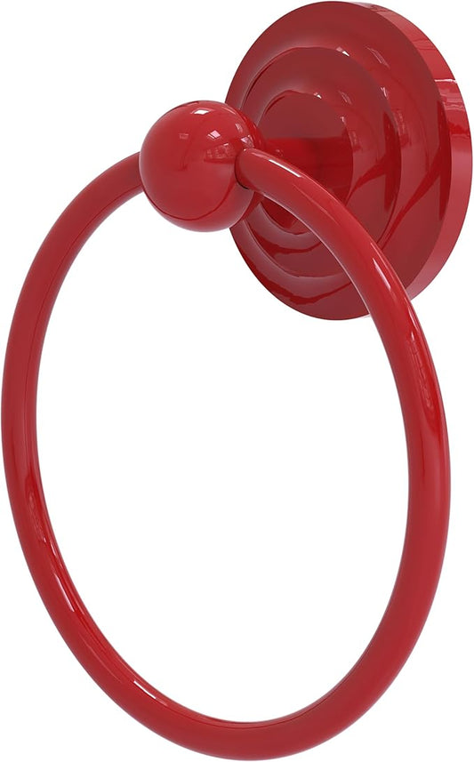 Allied Brass QN-16-FER Que Towel Ring, Fire Engine Red