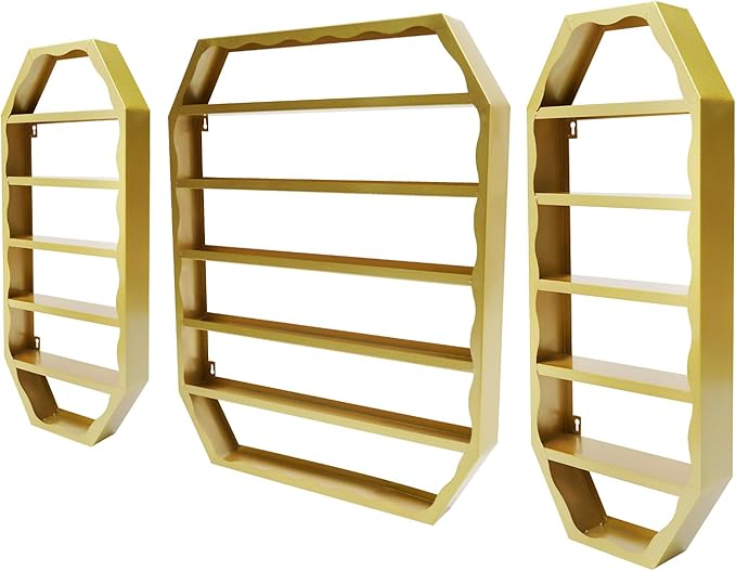 Wall-Mounted Nail Polish Storage Racks Gold Display Rack Cosmetic Display Case Metal Nail Polish Racks for Nail Salons, Spas, Stores