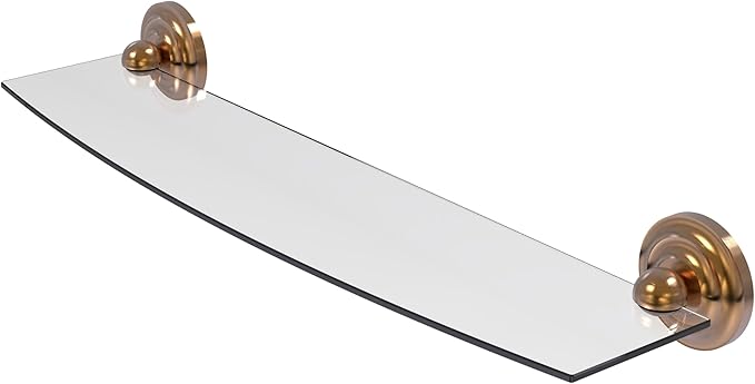 Allied Brass PQN-33/24 Prestige Que Collection 24 Inch Glass Shelf, Brushed Bronze