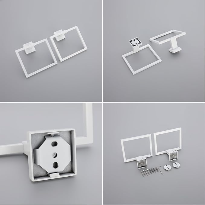 GERZWY Bathroom Towel Ring Stainless Steel Hand Towel Holder for Bath Kitchen Wall Mounted, White