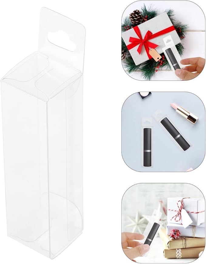 Beavorty 25pcs Clear Lip Balm Holder Empty Lipstick Boxes for Lip Gloss Spacious Reusable Storage for Cash and Crafts Organizing Your Beauty Products