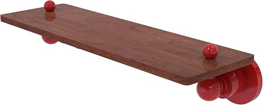 Allied Brass AP-1-16-IRW-FER Astor Place Collection 16 Inch Solid IPE Ironwood Shelf, Fire Engine Red