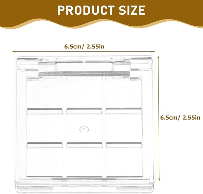 NOLITOY 2pcs Compact Transparent Empty Eyeshadow Box 9-Color Diy Refillable Makeup Palette Travel-Friendly Cosmetic Container 2.56 Inches