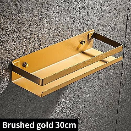 ZTBH Bathroom Divider Bathroom Shelf, Black Bathroom Corner Shelves, Wall Shelf Storage Rack 20cm-50cm Bathroom Hardware Sets (Color : Brushed Gold 50cm)