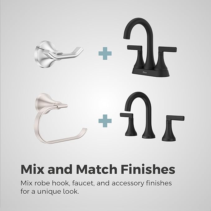 Pfister Vedra Towel Hook, Bathroom Towel & Robe Hook, Wall-Mounted, Screw-in, Spot Defense Brushed Nickel Finish, BRHVED0GS