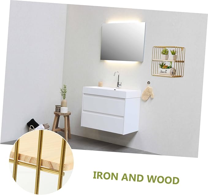 Multi-Function Toilet Storage Stand and Rustproof Bathroom Organizer Space-Saving Wall Shelf for Toiletries and Accessories Elegant Gold Finish