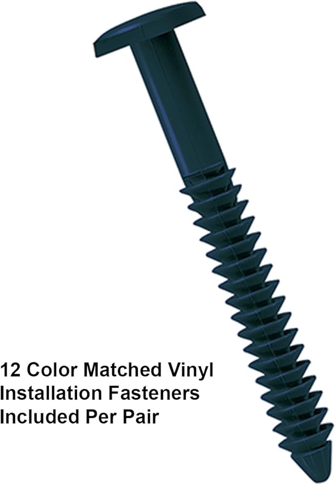 Exterior Solutions Standard Louver Exterior Vinyl Shutter, Bedford Blue (Pair), 15 Inch x 51 Inch