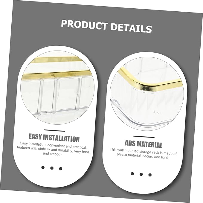 Mobestech Transparent Wall Mounted Bathroom Shelf Rack for Multi Functional Clear Storage for Skincare Products Sturdy and Elegant Design