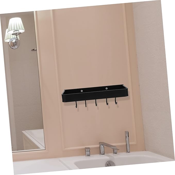 Bathroom Shelf Wall-Mounted Floating Holder Household Storage Rack with Strong Load-Bearing for Home Hotel Kitchen and Washroom Organization