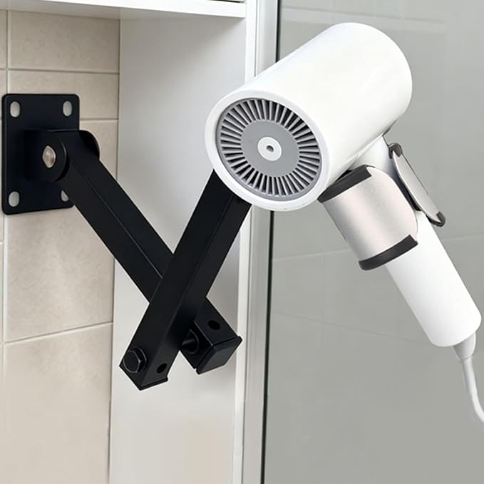 Multifunctional Wall Mounted Shelf for Blow Dryers Combs Brushes Heat Safe Materials Multifunctional Bathroom Shelf