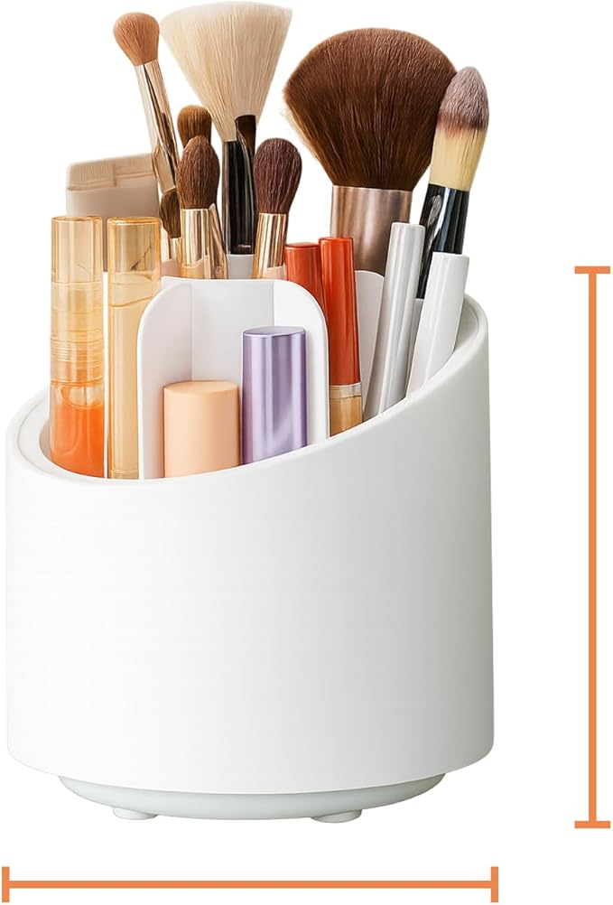 360?? Rotate Makeup Brush Holder Organizer, Makeup Organizers Countertop, Dustproof Beauty Brushes Storage Makeup organization and Skincare Storage for Vanity, Desktop, Bathroom