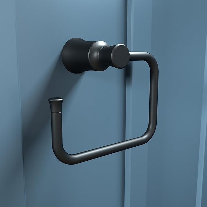 hansgrohe 4786670 Joleena Towel Ring in Matte Black, 8.3-Inches Wide