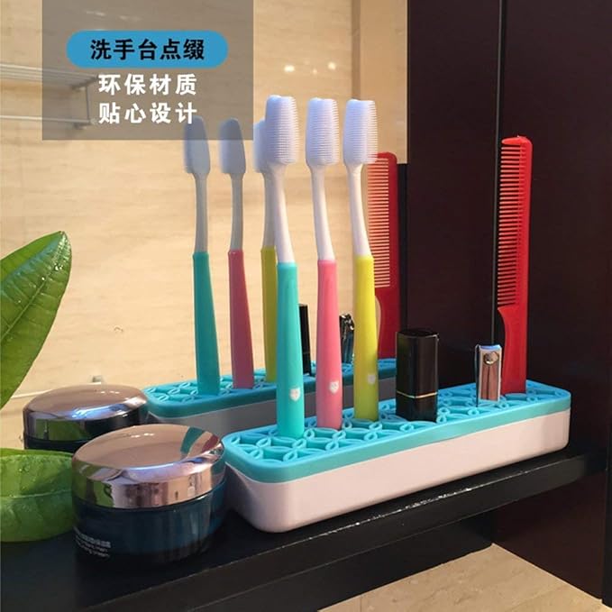Silicone Makeup Brush Holder Beauty Tools Organizer Display Stand Cosmetic Storage Case Pink