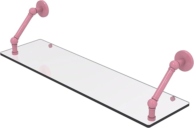 Allied Brass P1000-1-30-PNK Prestige Skyline Collection 30 Inch Floating Glass Shelf, Pink