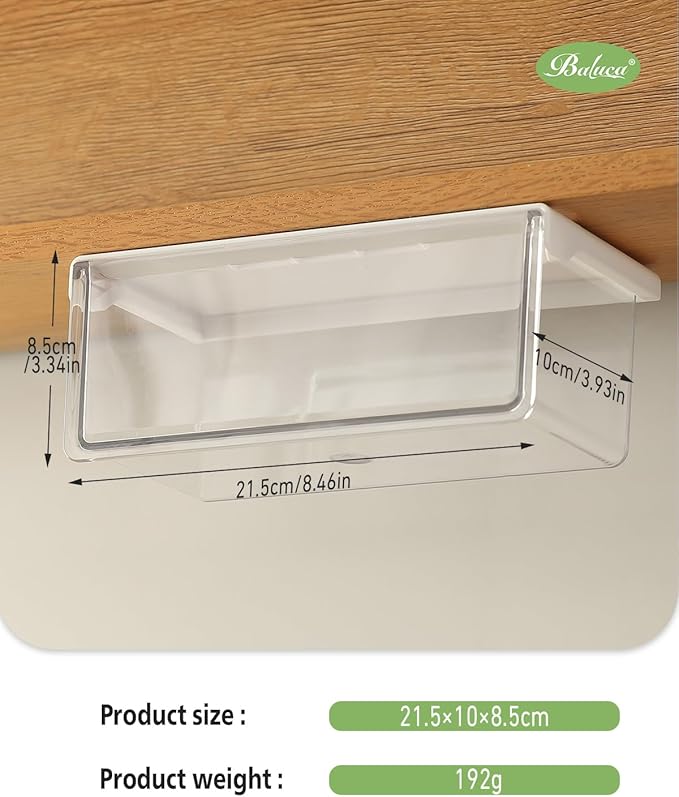 BALUCA Small Clear Stackable Storage Drawers ?€? 33?? Angled Acrylic Makeup Organizer for Vanity, Undersink & Kitchen Cabinets | Multi-Purpose Plastic Storage Bins & Drawer Organizer Bins (Large)