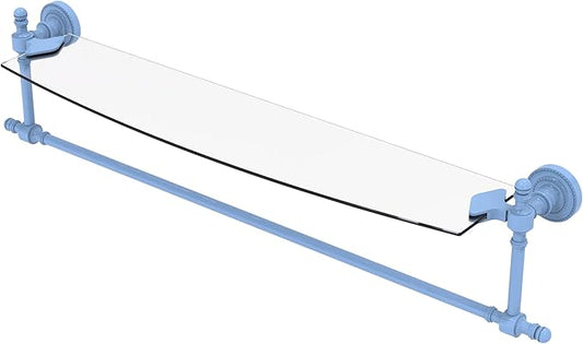 Allied Brass Retro Dot Collection Glass Vanity Shelf with Integrated Towel Bar