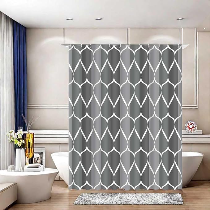 Gray Shower Curtain Grey Modern Bathroom Shower Curtain Waterproof Fabric Machine Washable Shower Curtains 60 x 72 Inches