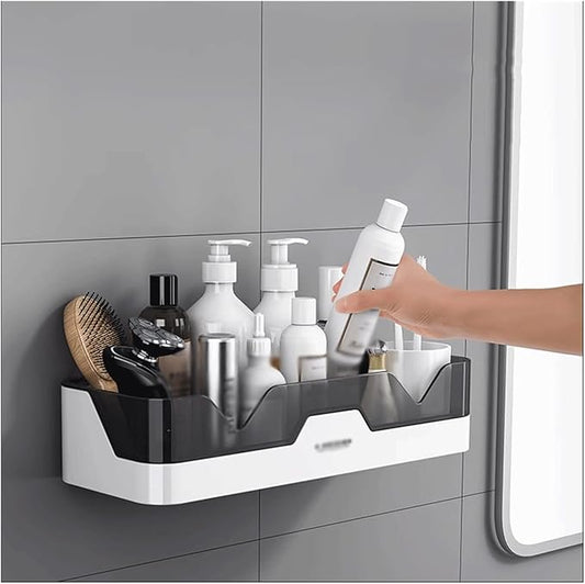 Bathroom Storage Rack Storage Rack Toilet Washstand Single Layer Plastic Simple Storage Rack Kitchen Counter Plastic Storage Rack Wall Mounted Storage Rack Bathroom Shelf(Brown)