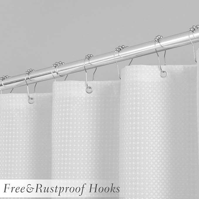 Hokibero Extra Long Shower Curtains 84 inches Black and White Shower Curtain Mountain Forest Hotel Style Water Repellent Nature Curtains for Bathroom