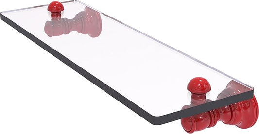 Allied Brass CL-1-16-FER Carolina Collection 16 Inch Glass Shelf, Fire Engine Red
