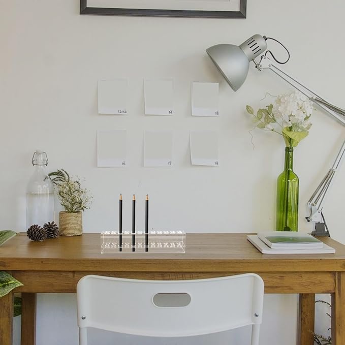 SHINEOFI Multi-slot Acrylic Pen Holder: 1 Tier 24-slot Display Stand for Pens, Pencils, Makeup Brushes & Art Supplies
