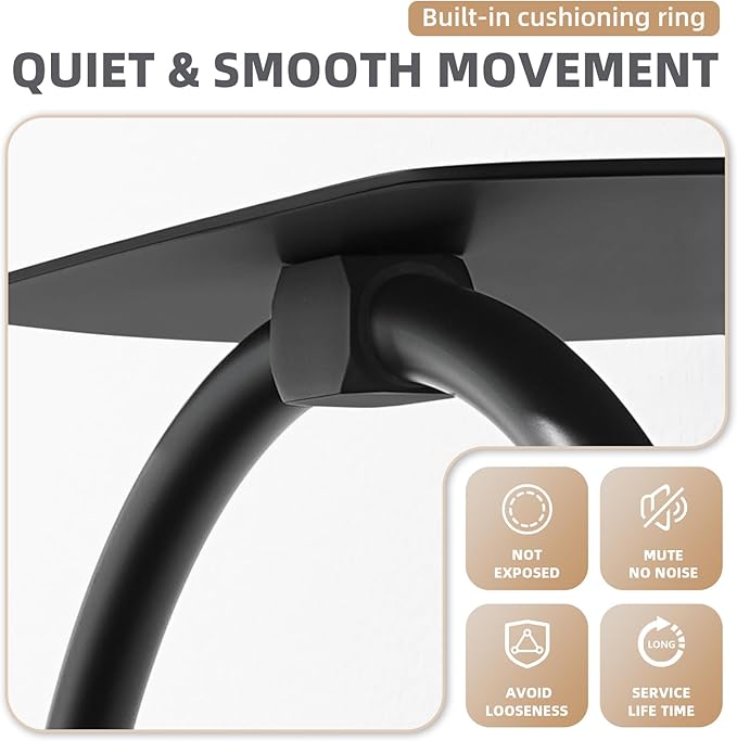 Aomasi Matte Black Bathroom Towel Ring with Shelf, Solid Stainless Steel Wall Mounted Towel Holder