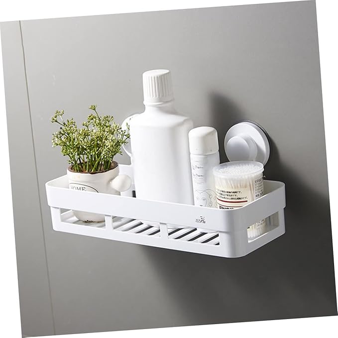 PRETYZOOM Bathroom Wall Rack Plastic Shelf Toilet Hanging Shelf Organizer Punch Storage Rack