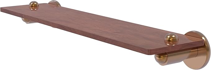 Allied Brass SH-1-22-IRW-BBR Soho Collection 22 Inch Solid IPE Ironwood Shelf, Brushed Bronze