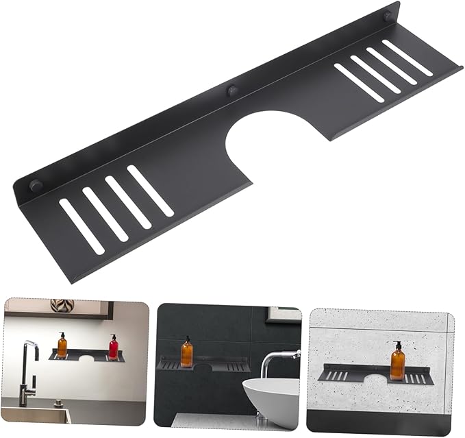 Over Sink Shelf Bathroom Organizer Damage No Drill Wall-Mounted Storage for Toiletries Versatile Style for Bathroom Sink Top Space-Saving Easy Access to Essentials