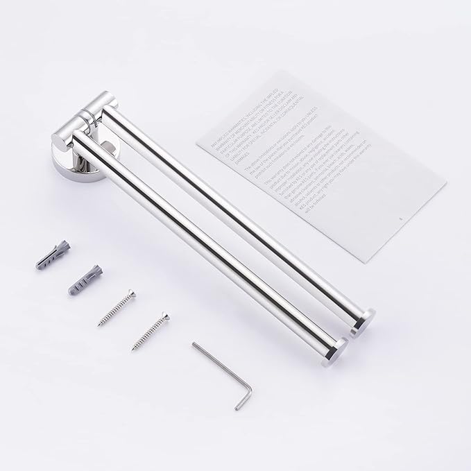 KES Swivel Towel Bar for Bathroom 9-Inch Kitchen Swing Out Double Towel Bar 2-Arm Kitchen Wall Mounted SUS 304 Stainless Steel Polished, A2106S23